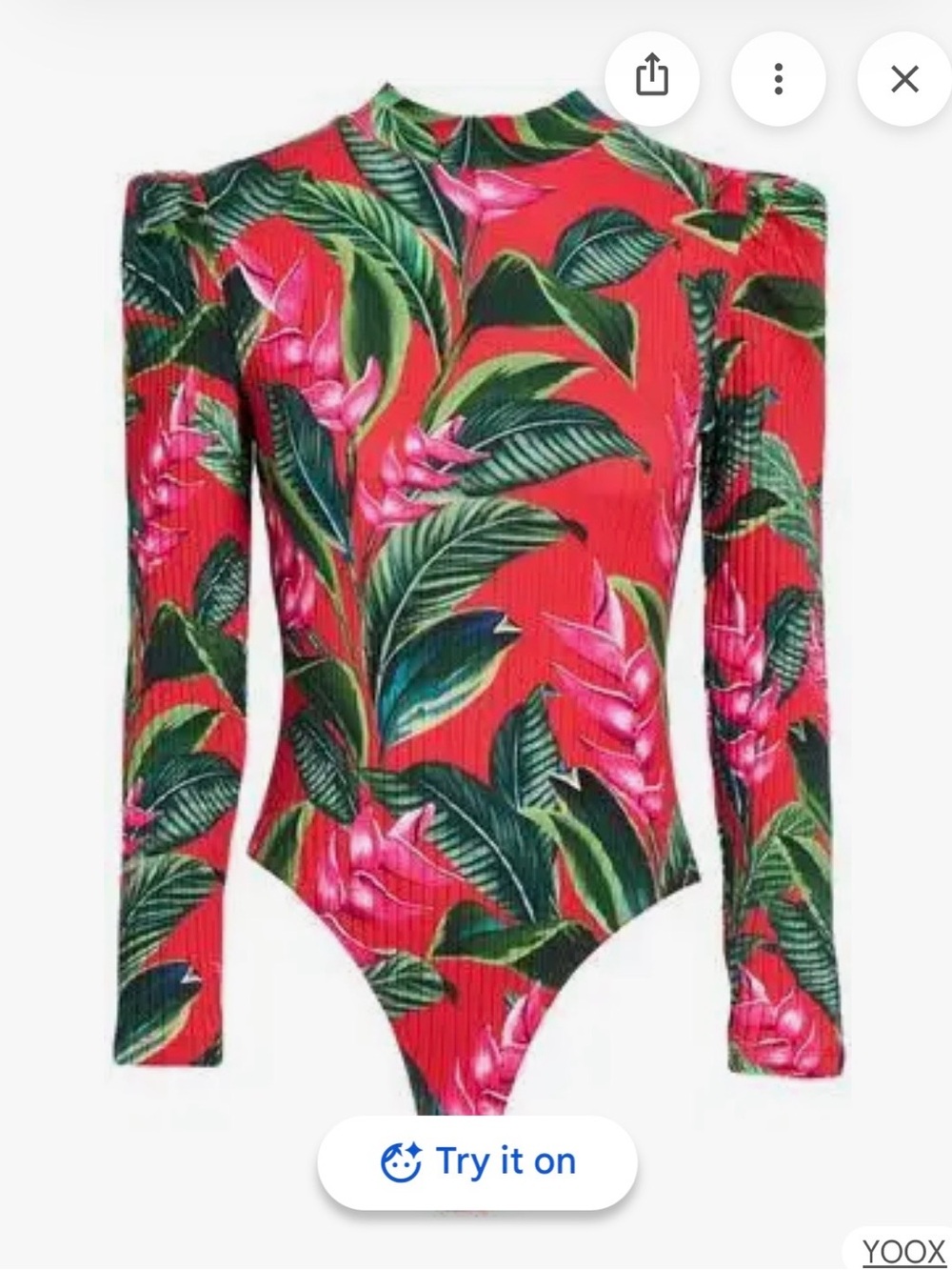 Farm Rio Red Dream Garden long sleeve bodysuit XS